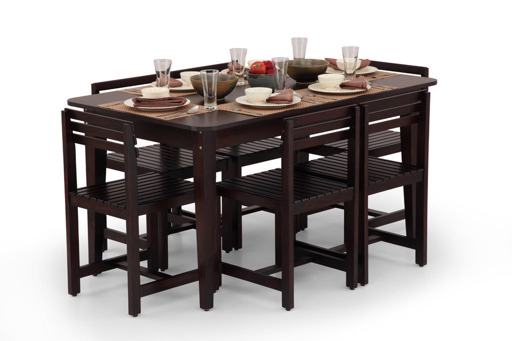 Rectangular Six Seater Dining Table Set