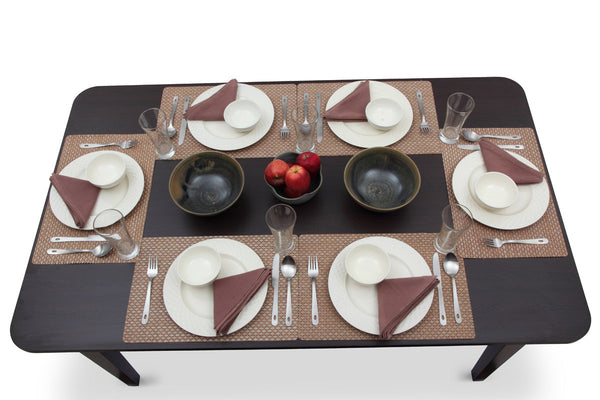 Rectangular Six Seater Dining Table Set