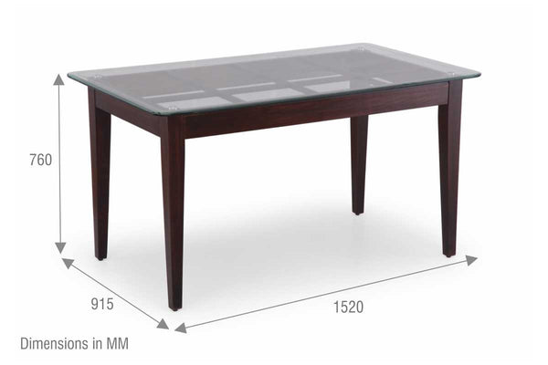 Glass Top Six Seater Dining Table