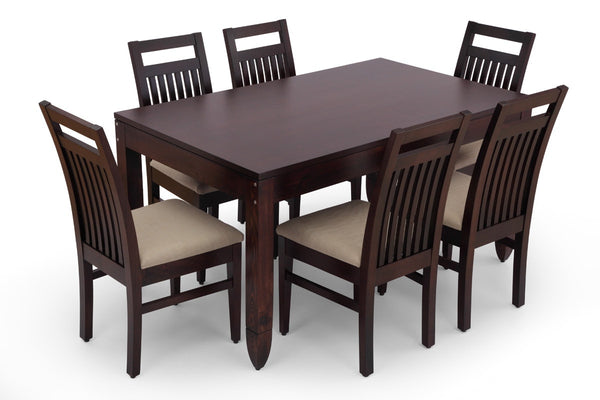 Six Seater Wooden Dining Table Set