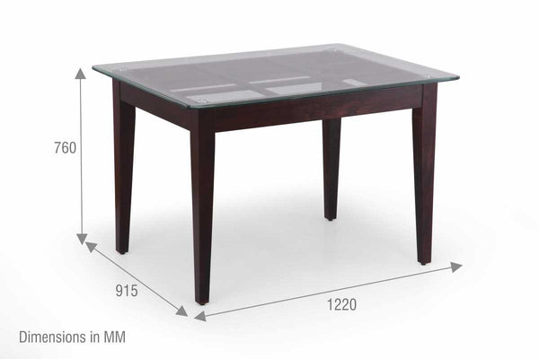 Glass Top Four Seater Dining Table