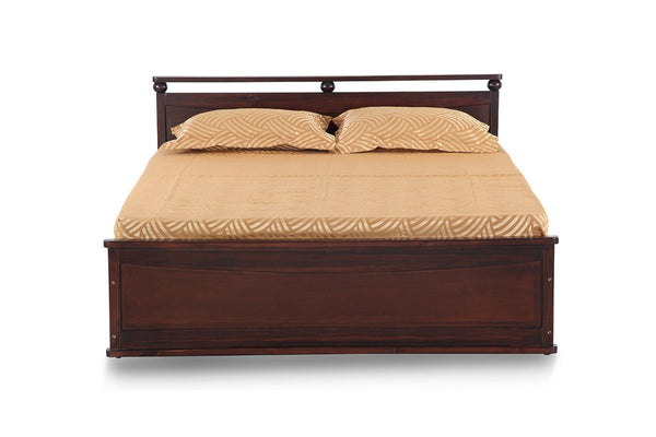 Queen Size bed with wooden end table