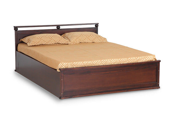 Queen Size bed with wooden end table