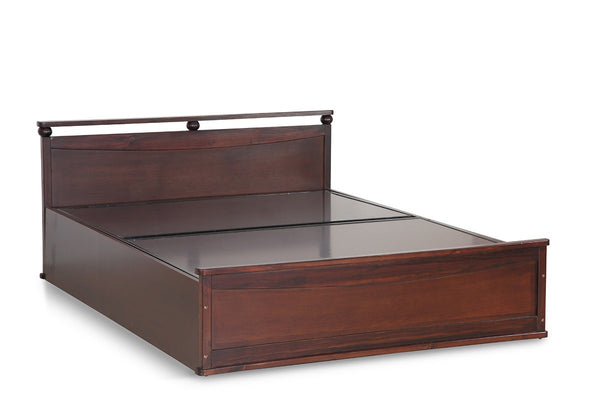 Queen Size bed with wooden end table