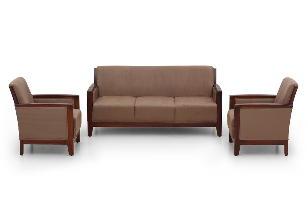 Wooden Arm Sofa Set For Five