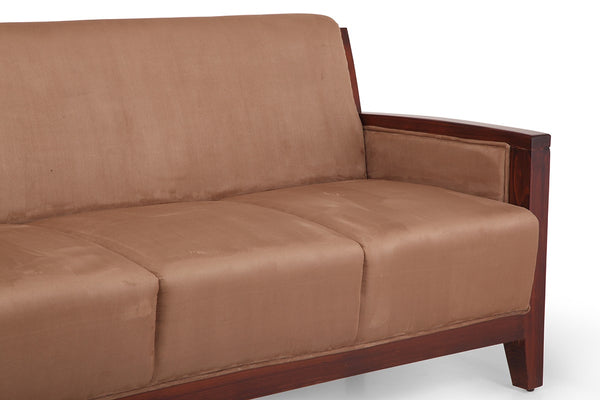 Wooden Arm Three Seater Sofa