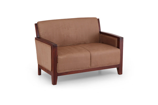 Wooden Arm Two Seater Sofa